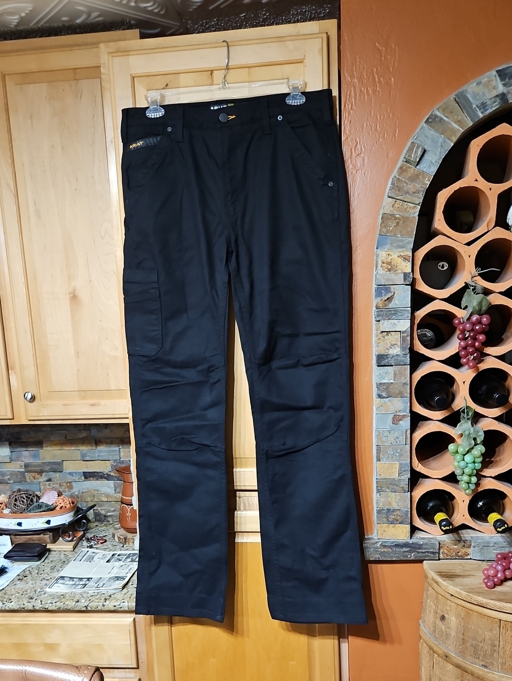 Ariat Rebar M5 Straight Leg Washed Twill Dungaree Jeans Black